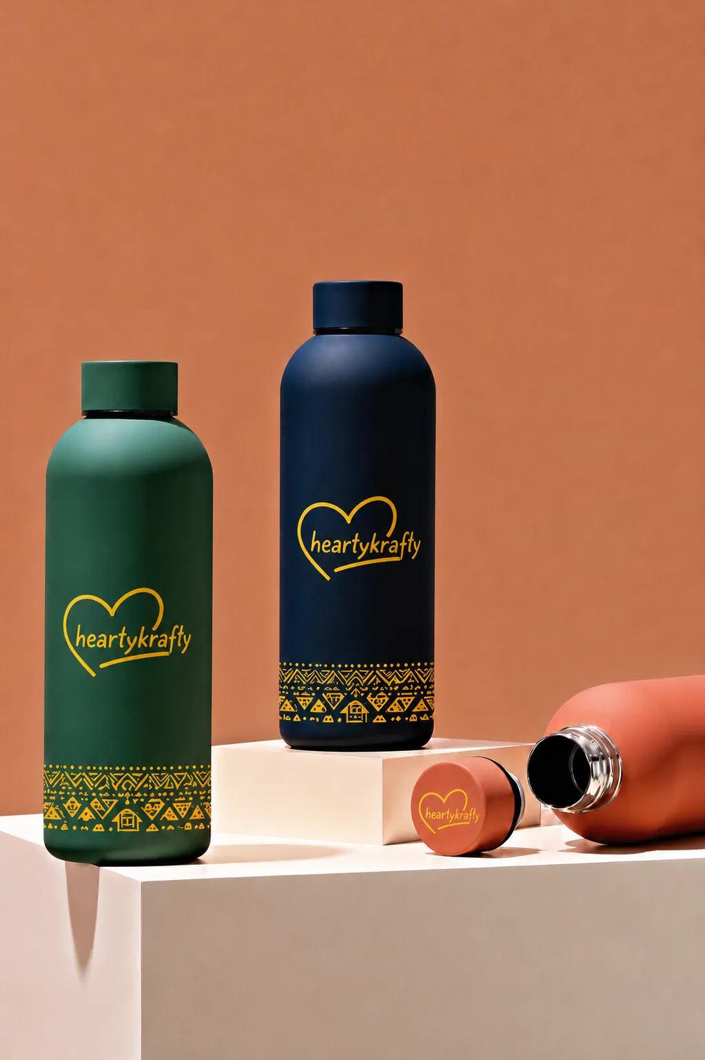 Two branded water bottles
