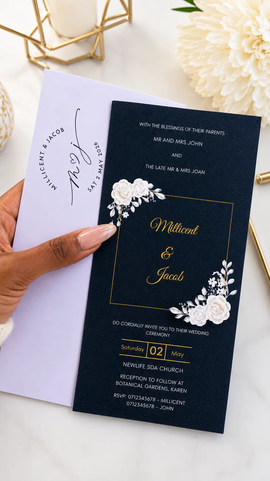 A custom printed birthday invitation