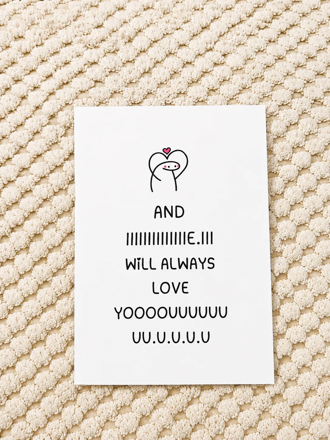 A HeartyKrafty greeting card reading 'has good taste'