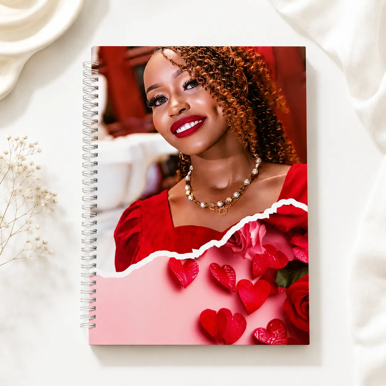 A finished spiral-bound HeartyKrafty photobook